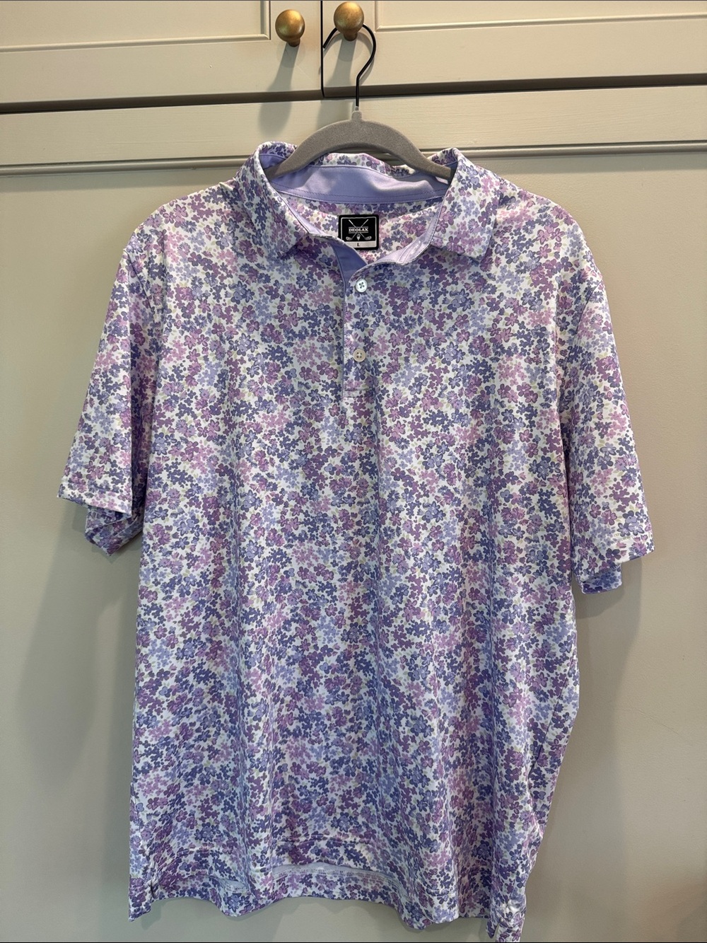 Men's Floral Polo Shirt - Purple Floral Print